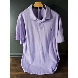 Ralph Lauren Polo Shirt XL Extra Large Lavender Purple Big Pony Rugby Crest 90s